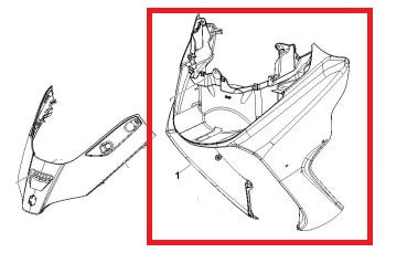 Piaggio X8 Front Shield Black 6209090090