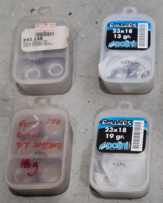 Honda Forza / Kymco Downtown Polini Rollers Set (Size 23x18) For Polini Hi-speed Control