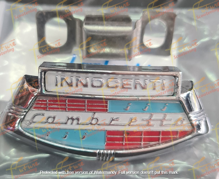 Lambretta Emblem Logo Badge "INNOCENTI Lambretta" Horn Cover (Genuine Lambretta Spare Part 19250071 - 19950069)