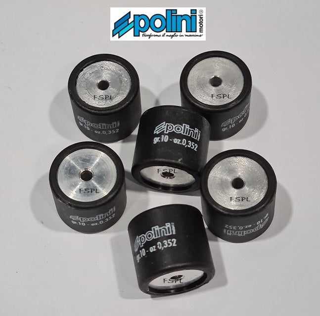 Aprilia / Piaggio / Vespa / Yamaha 125/150 cc Polini Rollers Set For Polini Hi-speed Control (Size 19x17)