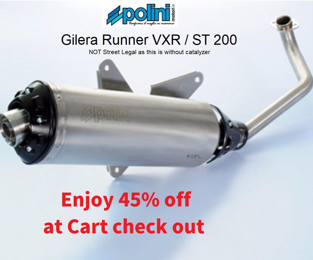 Gilera Runner ST/ VXR 200 Polini Muffler / Exhaust w/out Catalyzer 011.3410
